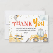 Boy Construction Yellow Truck Vielen Dank Karte (Vorderseite)