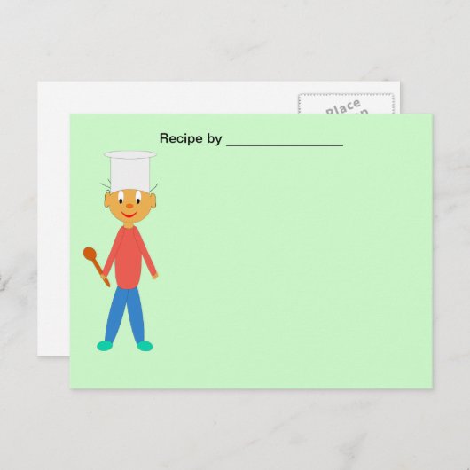 Boy Cook auf grüne Texturierte Rezeptur Blank Card Postkarte (Vorne/Hinten)