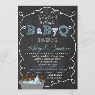 Boy Couples BabyQ GRILLEN Baby Shower Einladung