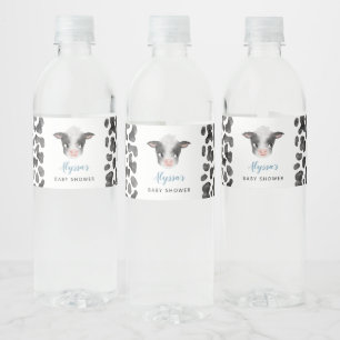 Boy Cow Baby Dusche Wasserflaschenetikett