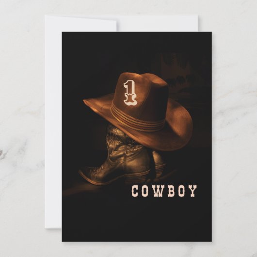 Boy Cowboy zum Geburtstag einladen, meinen 1. Einladung (Vorderseite)