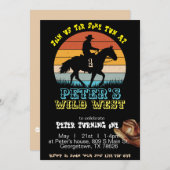 Boy Cowboy zum Geburtstag Einladung, Editierbar me Einladung (Vorne/Hinten)