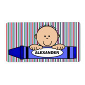Boy Crayon School Supply Label (Vorne)