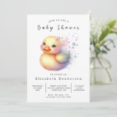 Boy Custom Duck Baby Shower Einladung (Stehend Vorderseite)