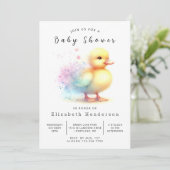 Boy Custom Duck Baby Shower Einladung (Stehend Vorderseite)