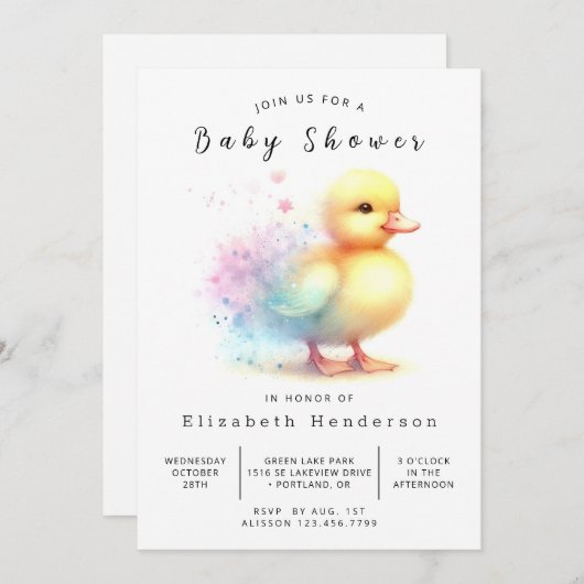 Boy Custom Duck Baby Shower Einladung (Vorne/Hinten)
