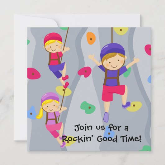 Boy Custom Foto Rock Wall Geburtstag Einladung (Vorderseite)