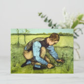 Boy Cutting Grass with Sickle von Vincent van Gogh (Stehend Vorderseite)