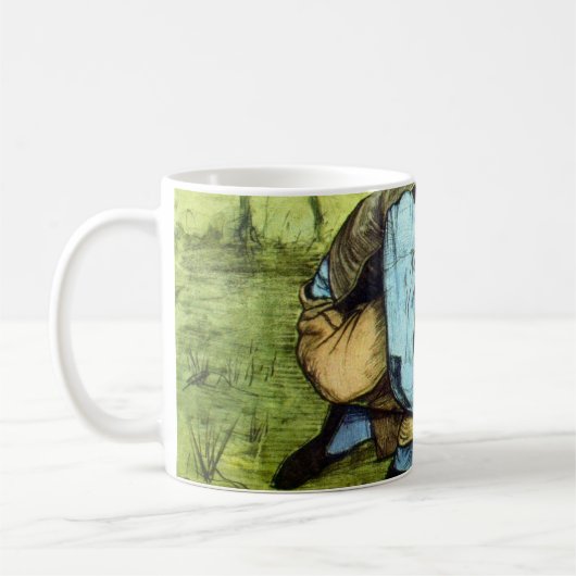 Boy Cutting Grass with Sickle von Vincent van Gogh Kaffeetasse (Links)