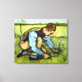 Boy Cutting Grass with Sickle von Vincent van Gogh Leinwanddruck (Vorderseite)