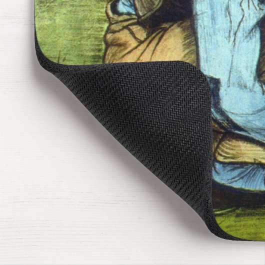 Boy Cutting Grass with Sickle von Vincent van Gogh Mousepad (Ecke)