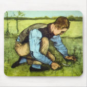 Boy Cutting Grass with Sickle von Vincent van Gogh Mousepad (Vorne)