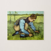Boy Cutting Grass with Sickle von Vincent van Gogh Puzzle (Horizontal)