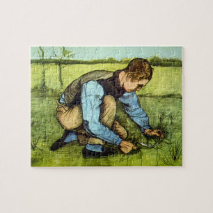 Boy Cutting Grass with Sickle von Vincent van Gogh Puzzle