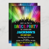 Boy Dance Party Geburtstagseinladung Einladung (Vorne/Hinten)