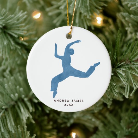 Boy Dancer Personalisiert Name Weihnachten Keramik Ornament (Baum)