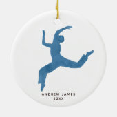 Boy Dancer Personalisiert Name Weihnachten Keramik Ornament (Hinten)