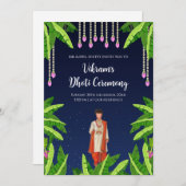 Boy Dhoti Zeremonie digitale Einladung (Vorne/Hinten)