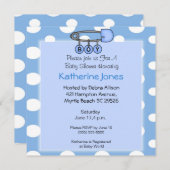 Boy Diaper Button Dusche Einladung (Vorne/Hinten)