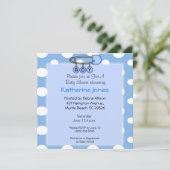 Boy Diaper Button Dusche Einladung (Stehend Vorderseite)