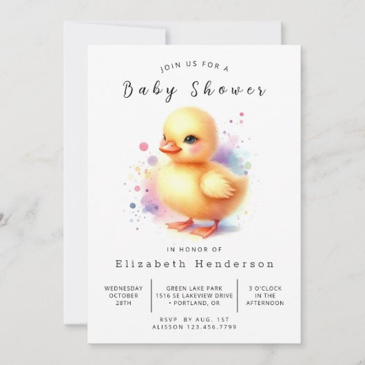 Boy Digital Duck Baby Duck Einladung (Vorderseite)
