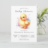 Boy Digital Duck Baby Duck Einladung (Stehend Vorderseite)