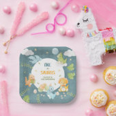 Boy Dinosaur 1st Birthday Party One-A-Saurus Pappteller (Party)