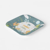 Boy Dinosaur 1st Birthday Party One-A-Saurus Pappteller (Gewinkelt)