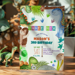 Boy Dinosaur 3rd Birthday Invitation Einladung