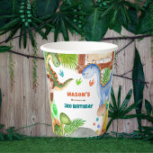 Boy Dinosaur 3rd Birthday Party Pappbecher