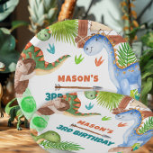 Boy Dinosaur 3rd Birthday Party Pappteller