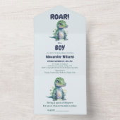 Boy Dinosaur Baby Dusche Einladung (Innen Boden)