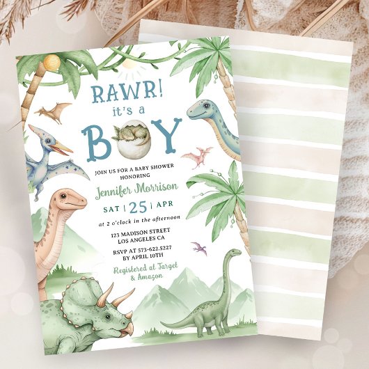 Boy Dinosaur Baby Shower Invitation  Einladung