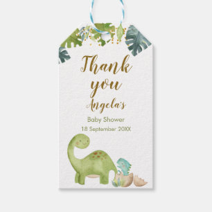 Boy Dinosaur Babydusche Danke Tag Geschenkanhänger
