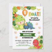 Boy Dinosaur Birthday Einladung (Vorderseite)