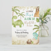 Boy Dinosaur Birthday Einladung (Stehend Vorderseite)