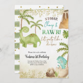 Boy Dinosaur Birthday Einladung (Vorne/Hinten)