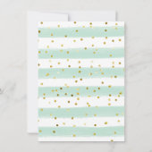 Boy Dinosaur Birthday Gold Mint Blauer Einladung (Rückseite)