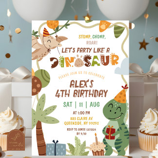 Boy Dinosaur Birthday invitation Einladung