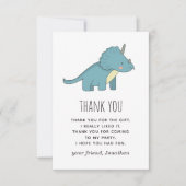 Boy Dinosaur Birthday | Niedliche Kinder Dino Tric Dankeskarte (Vorderseite)