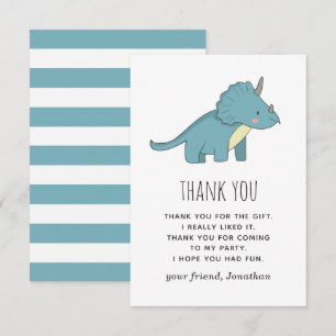 Boy Dinosaur Birthday Niedliche Kinder Dino Tric Dankeskarte