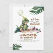 Boy Dinosaur Einladungen zum Geburtstag (Vorderseite)