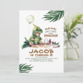 Boy Dinosaur Einladungen zum Geburtstag (Stehend Vorderseite)