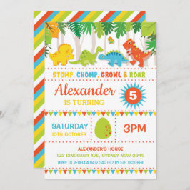 Boy Dinosaur Geburtstag Roar Dino-Mite Party Einladung