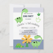 Boy Dinosaur Jurassic Birthday Party Ankündigung (Vorderseite)