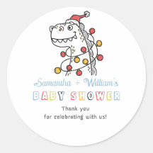 Boy Dinosaur Winter Weihnachts Coed Baby Dusche