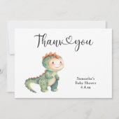 Boy Dinosaurier Danke, Baby Dusche Dankeskarte (Vorderseite)