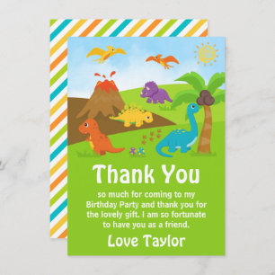 Boy Dinosaurier Geburtstagsparty Danke Karte