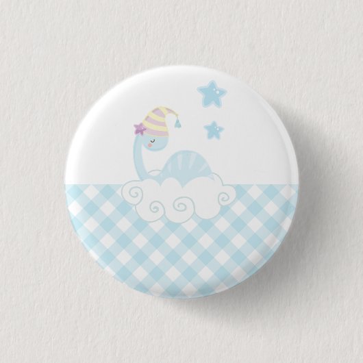 Boy Dinosaurier Schlafen Button (Vorderseite)