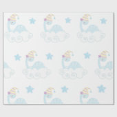 Boy Dinosaurier Schlafen Geschenkpapier (Flach)